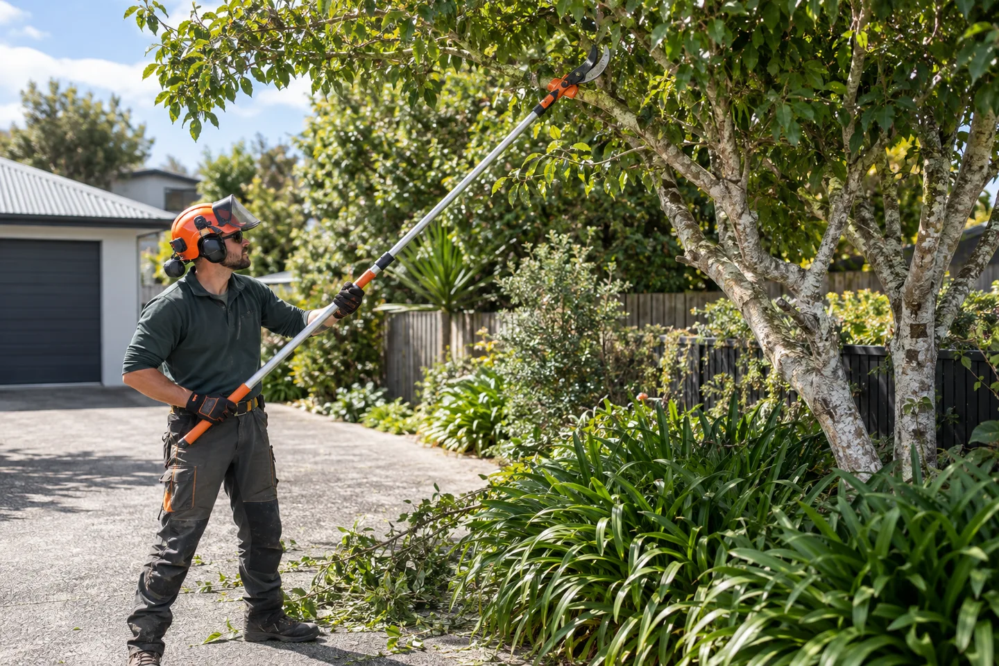 Tree care for established and changing gardens — AI-generated illustration