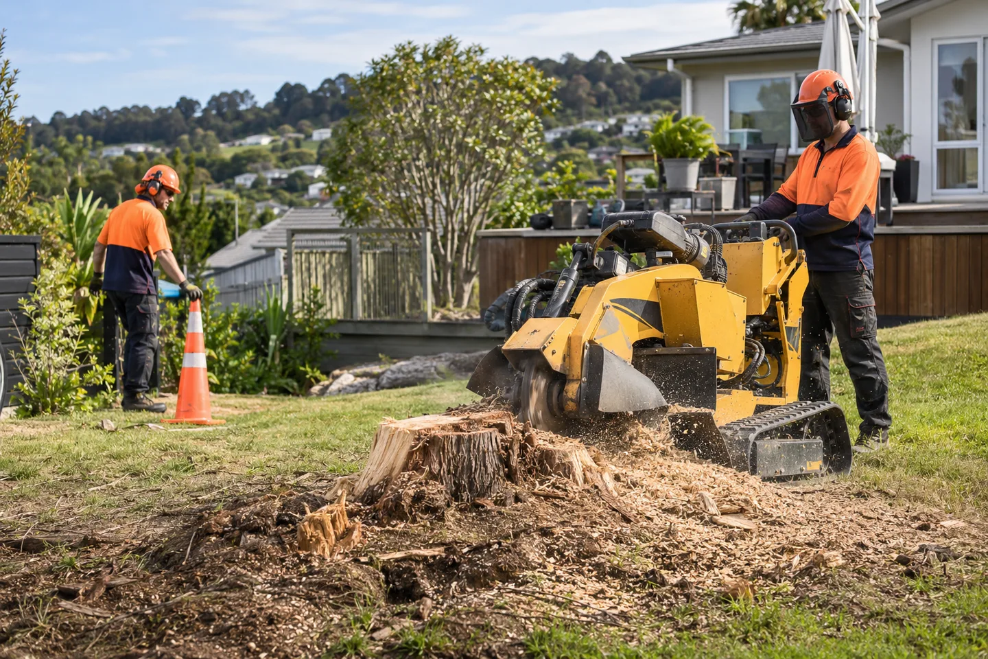 Stump Grinding Experts Tauranga: How We Work — AI-generated illustration